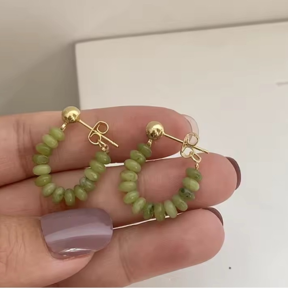 NEW Vermeil Beaded Hoop Earrings - gold plated sterling silver